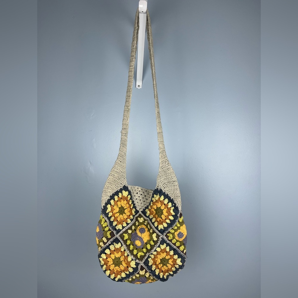 Urban Outfitters Boho crochet knit hobo bag